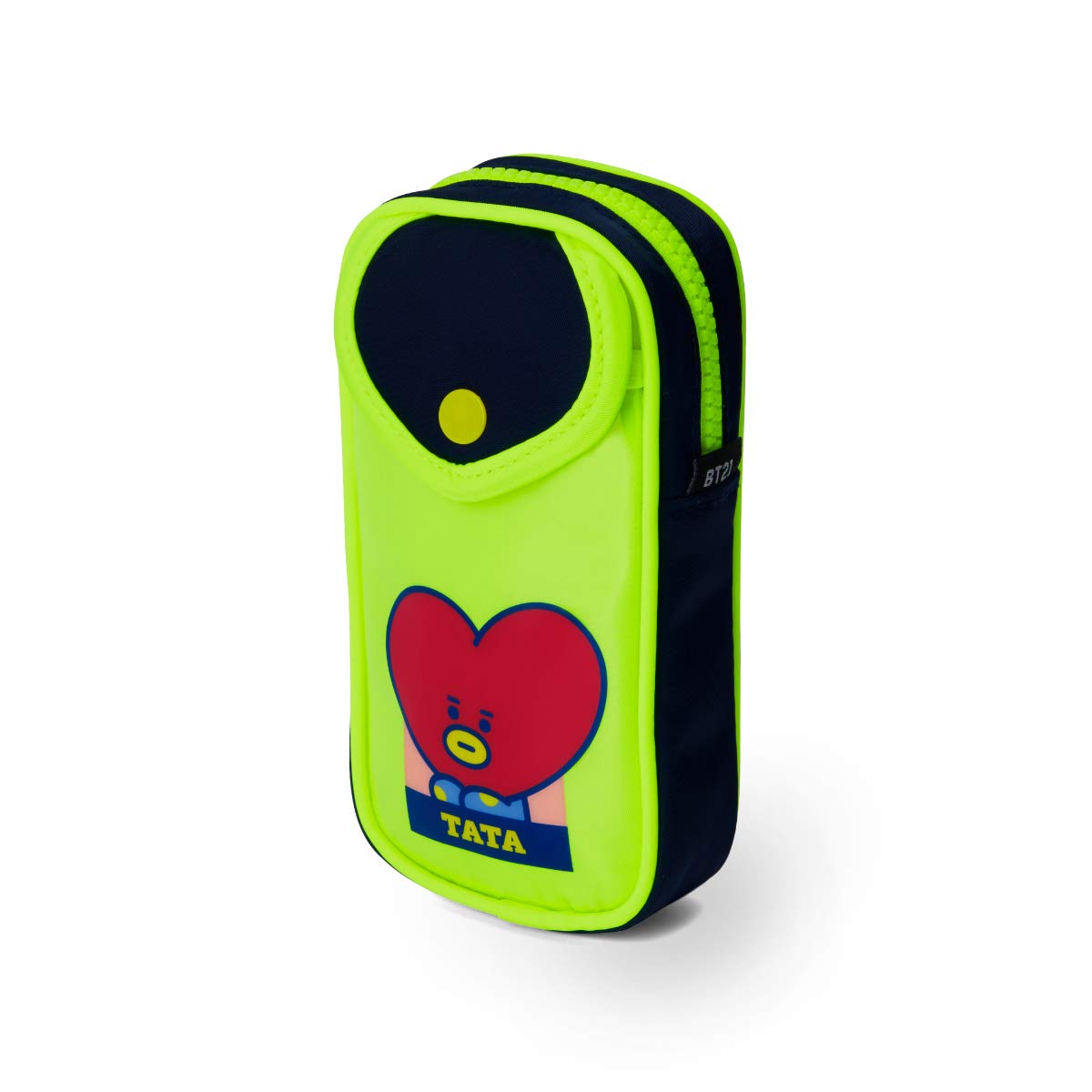 BT21 TATA Character Retro Pencil Case - Cute Makeup Pouch & Toiletry Bag with Zipper for School, Travel & Cosmetics Storage | Kawaii Stationery Organizer for Girls & Teens