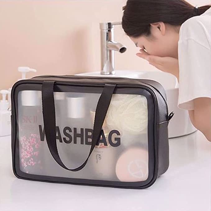 RP Mall Transparent Toiletry Bag - Waterproof Cosmetic Pouch for Travel & Storage