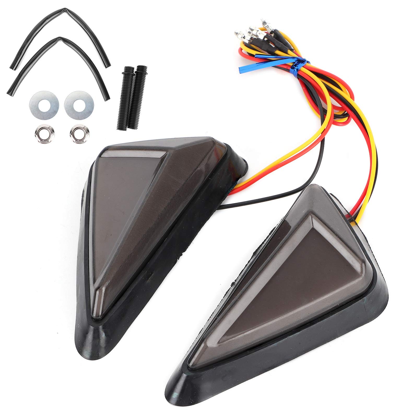 2Pcs Universal Motorcycle LED Turn Signal Lights - L-Shaped Triangular Indicators for Motorcycles, Bikes & ATVs - Waterproof & Durable Riding Accessories for Night Safety & Customization