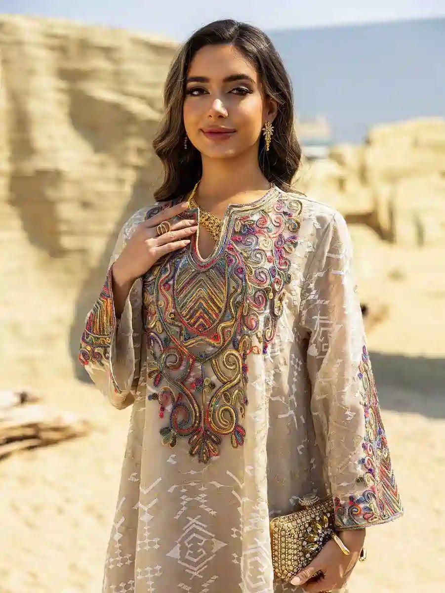 Elegant Eid Dress for Women - Doris Embroidery Caftan Kaftan Dress #25464 | Flowy Long Maxi Dress with Intricate Embroidery | Perfect for Eid Celebrations, Weddings & Special Occasions