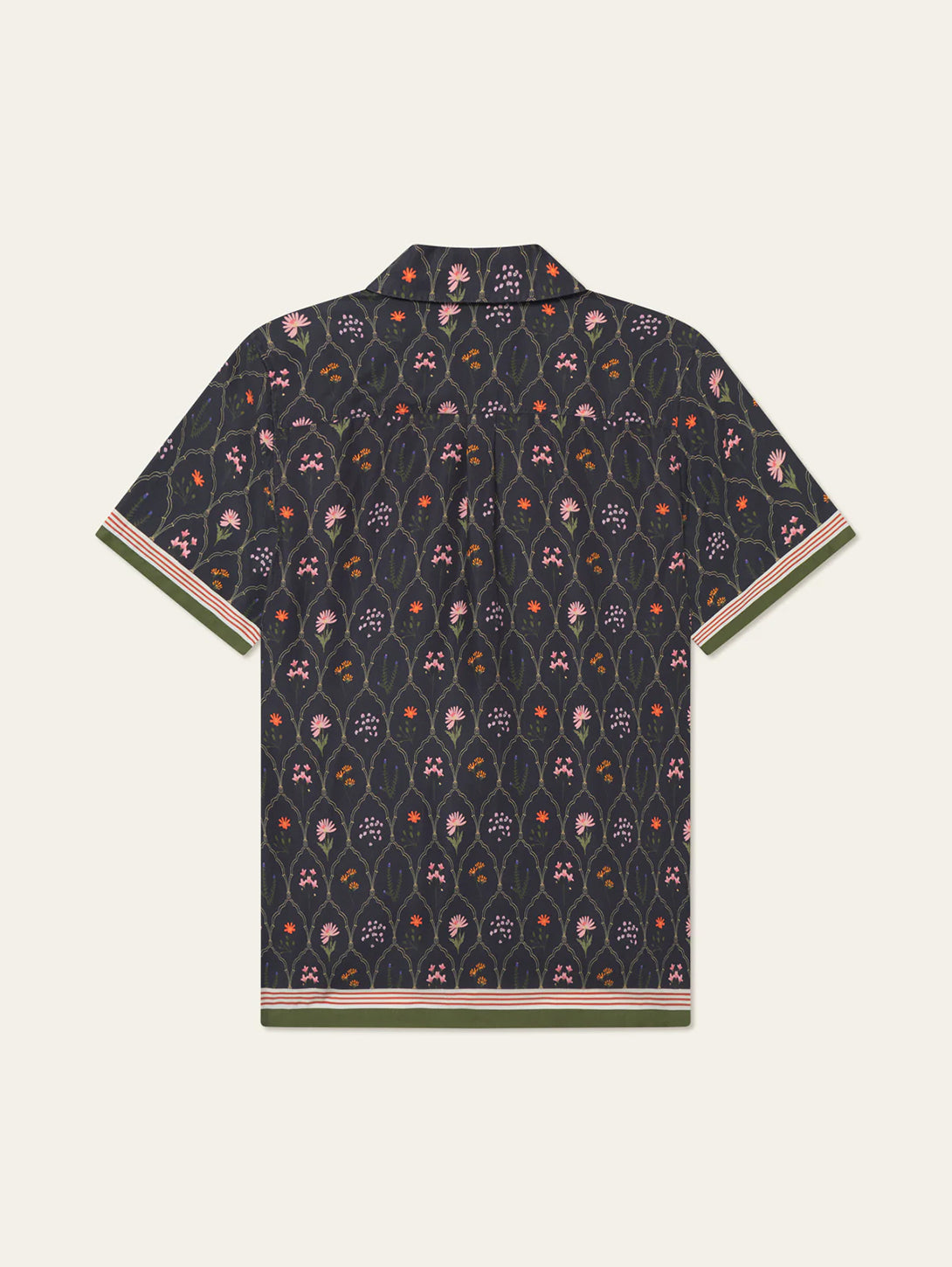 Lukas AOP Wild Flowers Short Sleeve Shirt for Men - Dark Navy Floral Print Casual Button Up Shirt - Perfect for Summer Outings, Beach Vacations & Date Nights