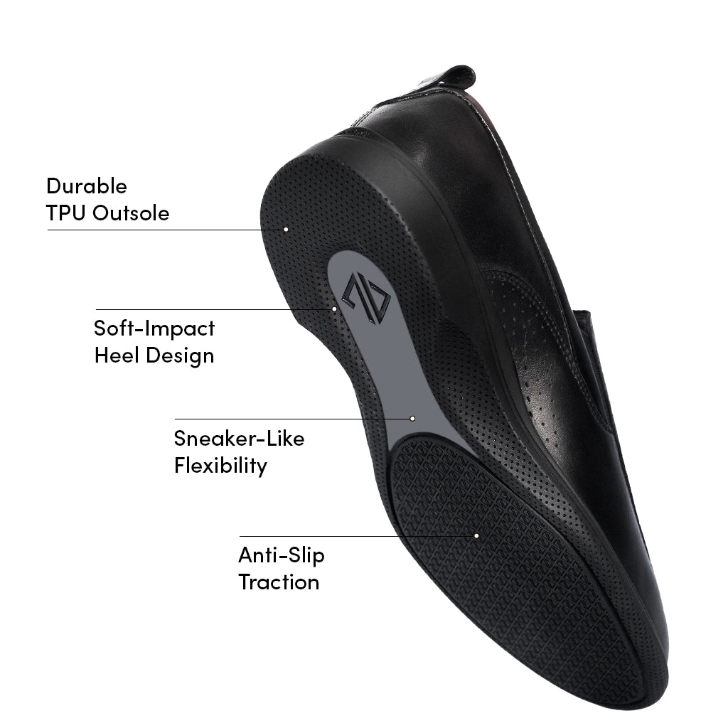 **Slip-On Sneakers for Men & Women - Obsidian Black Casual Shoes - Comfortable & Lightweight for Walking, Travel & Everyday Wear**