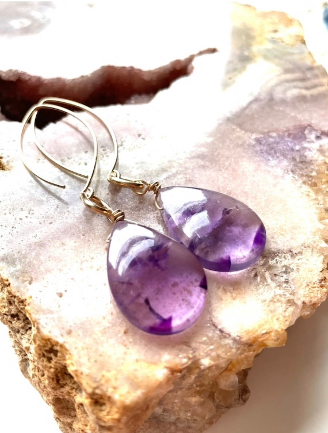 Stunning Amethyst Statement Earrings for Women - Elegant Purple Gemstone Dangle Earrings | Perfect for Parties, Weddings & Special Occasions