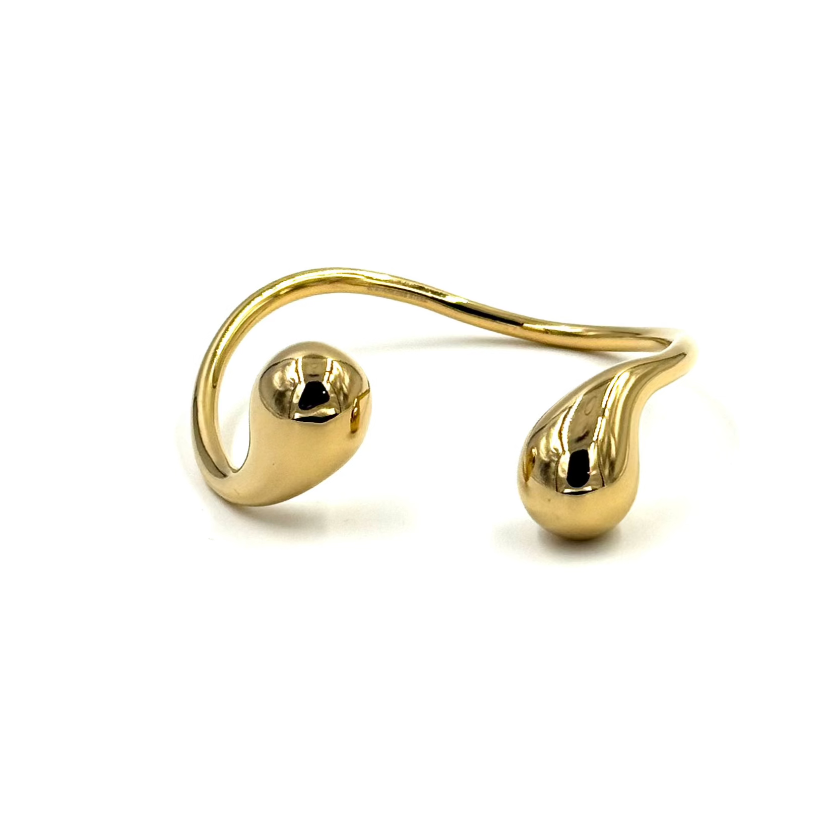 Ashley Gold Stainless Steel Swivel Open Bangle Bracelet - 18K Gold Plated Women's Jewelry for Everyday Wear & Special Occasions