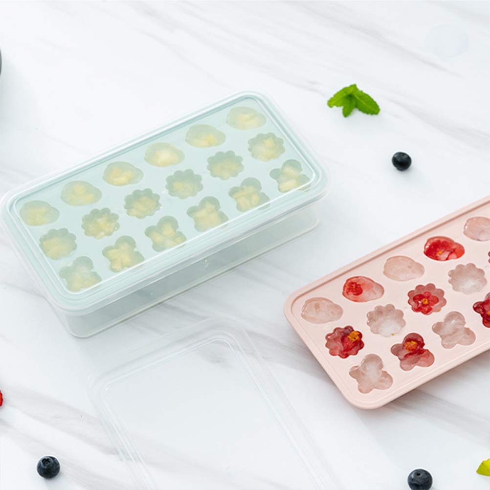 2pcs Silicone Ice Cube Trays with Lids - BPA Free, Flexible & Easy to Use - Perfect for Cocktails, Iced Coffee & Home Freezing (Blue) - Great for Parties, BBQs & Daily Beverage Chilling