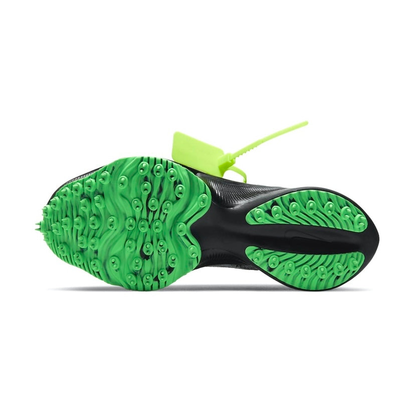 OFF WHITE ZOOM TEMPO NEXT% Running Shoes - Black/Green Colorway - High-Performance Cushioned Sneakers for Men's Road Running & Gym Workouts