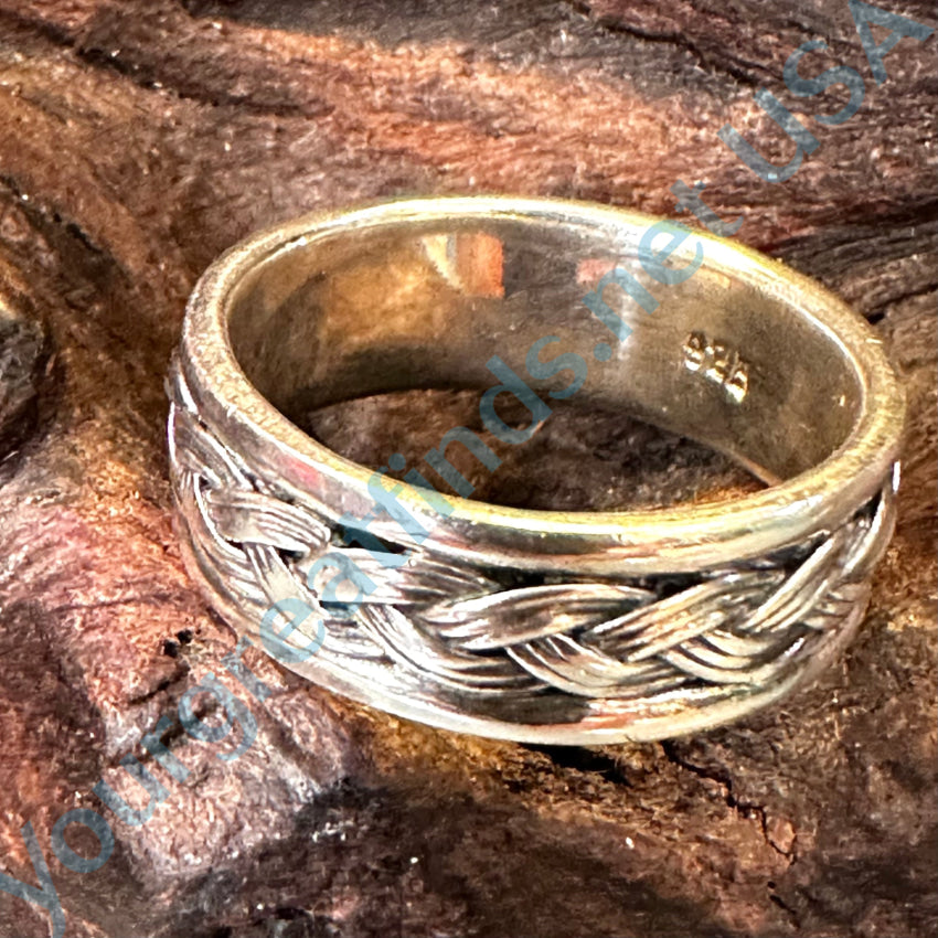 Sterling Silver Braided Band Ring - Size 10 - Durable & Elegant Jewelry for Women - Perfect for Thumb Rings, Stackable Rings & Everyday Wear