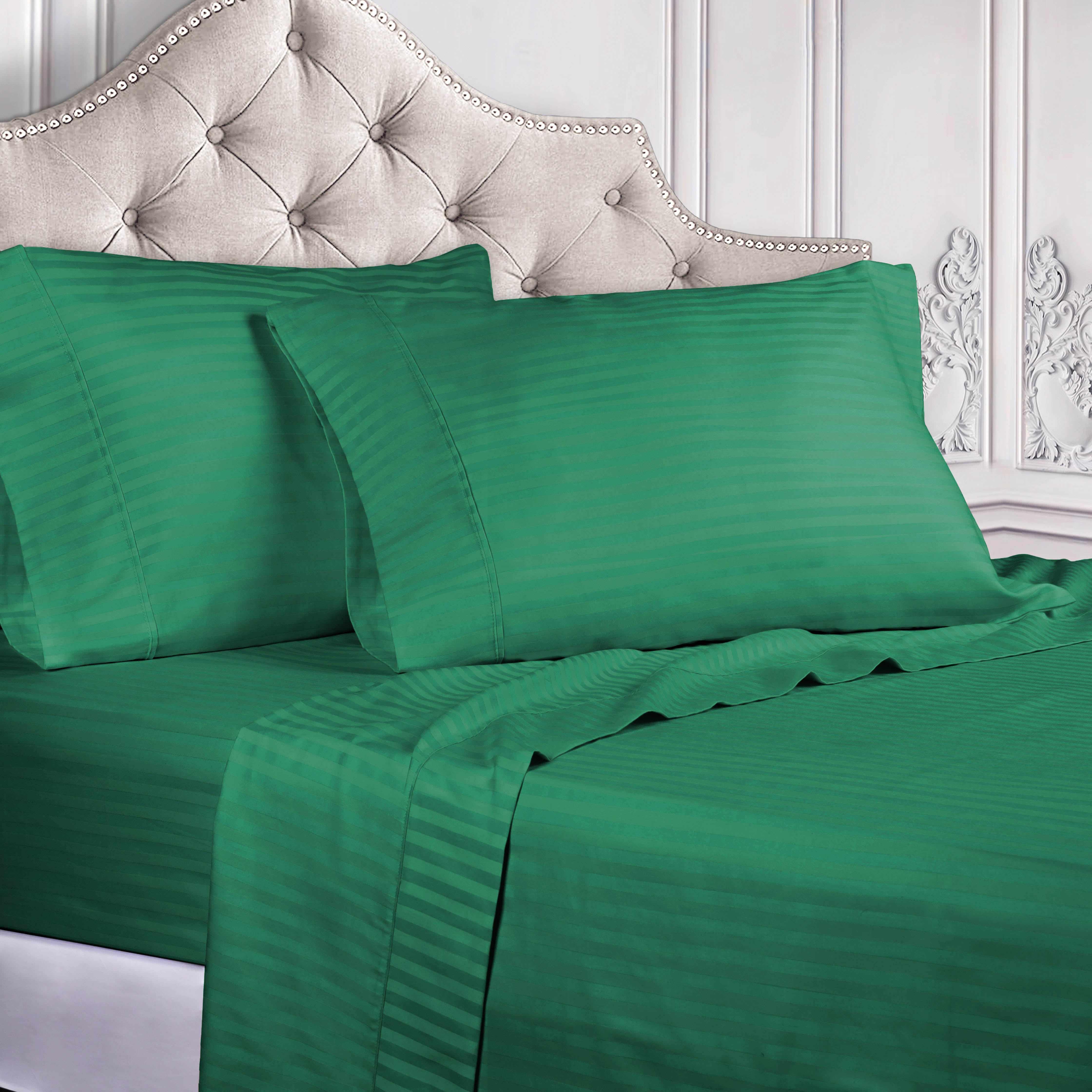 Premium 100% Egyptian Cotton 300 Thread Count Sheet Set - Deep Pocket Fitted, Flat Sheet & Pillowcases - Soft Breathable Bedding for Luxury Hotels & Home Use