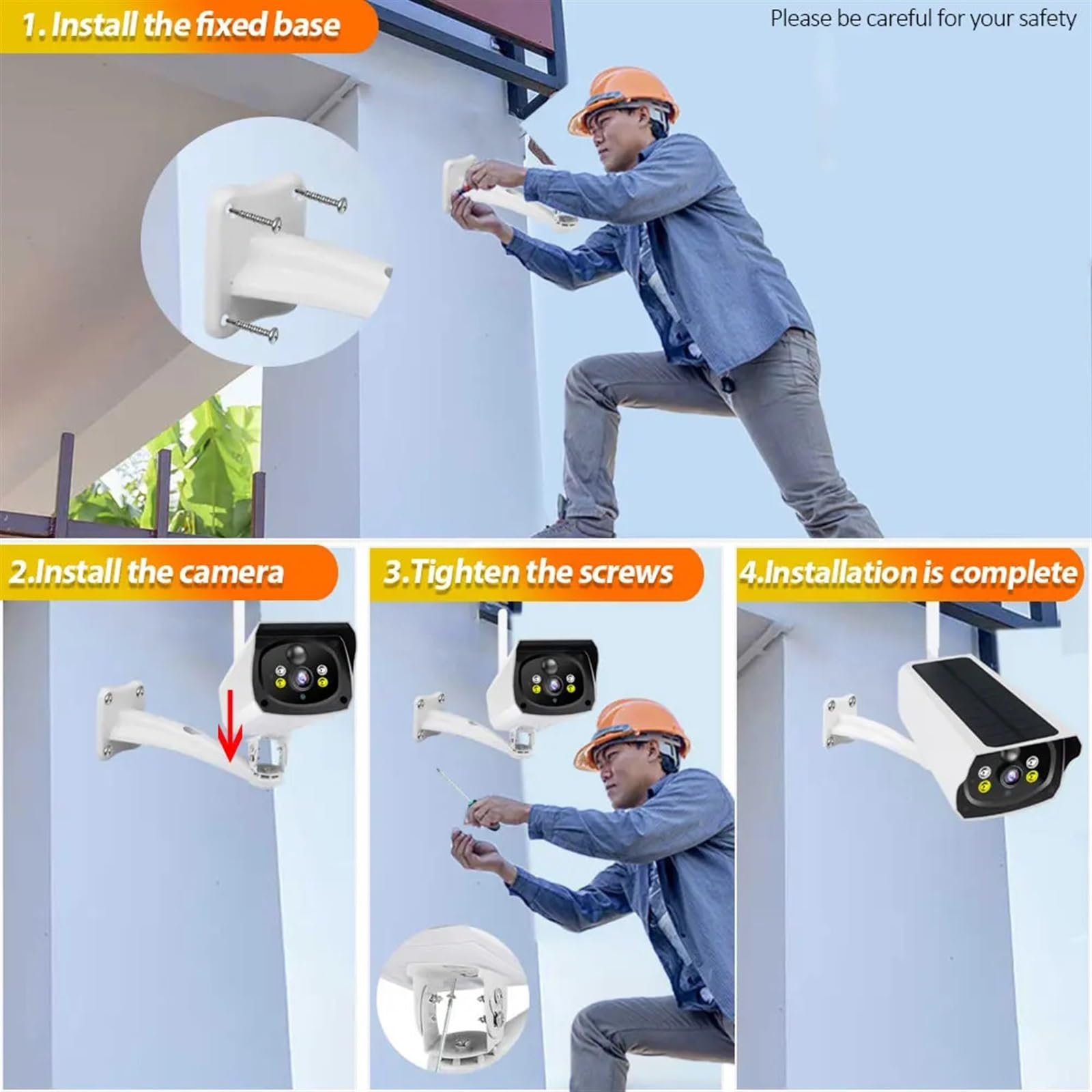 4G Solar Outdoor Security Camera - 1080P HD, SIM Card Enabled, IP66 Waterproof, Battery & Solar Powered for 24/7 Home Surveillance - Ideal for Backyard, Garage & Property Monitoring (4G, No Battery x 64G)