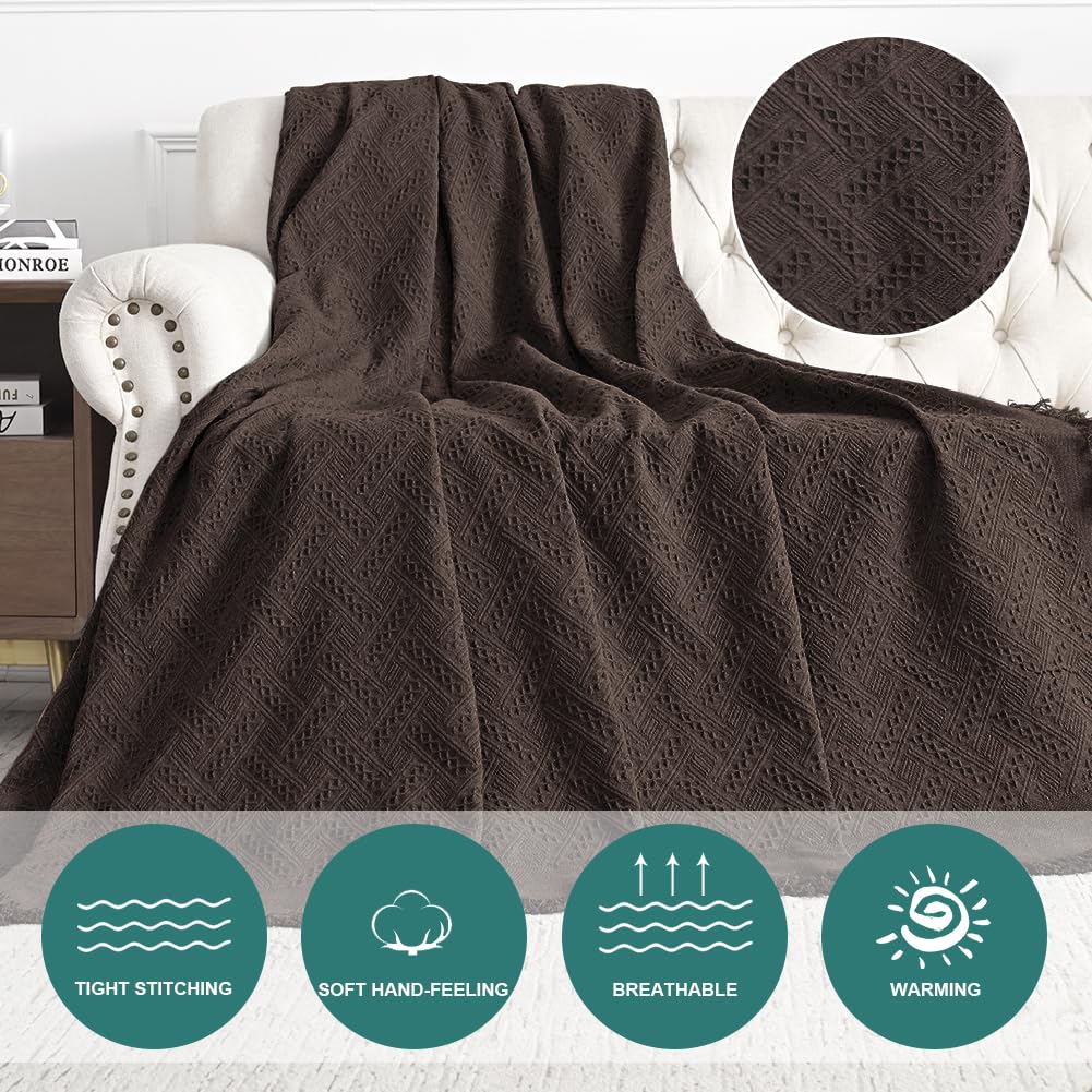 Stylish Chocolate Geometric Sofa Cover for Sectional Couch - 1 Cushion Slipcover (71x91 Inches, Medium) - Pet & Kid Friendly Living Room Throw - Perfect for Home Decor & Furniture Protection