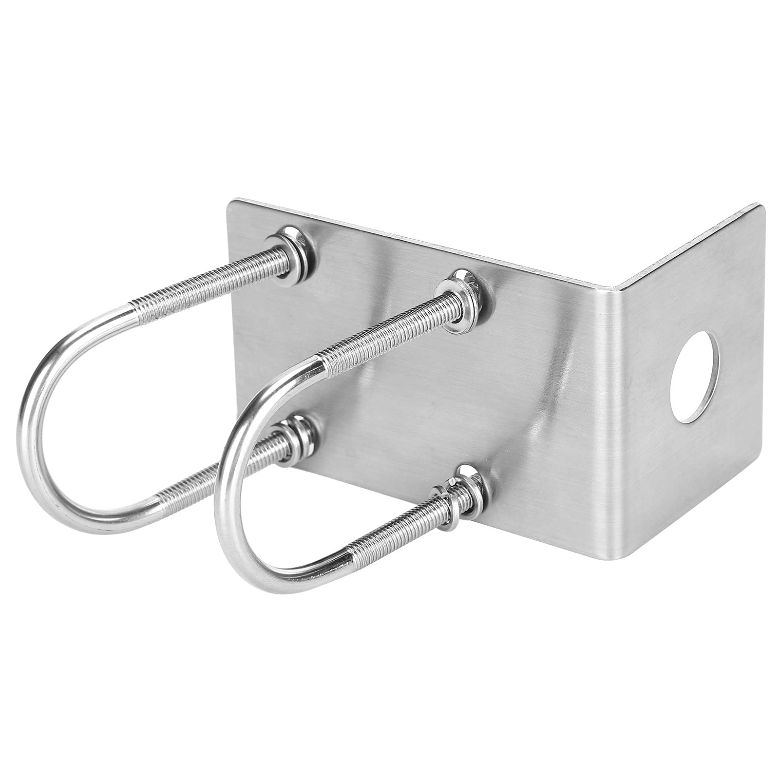 Stainless Steel L-Bracket U-Bolt Clamp for Car Ham Radio Antenna Mount - Universal Vehicle-Mounted UV & HF Antenna Installation - Perfect for Off-Roading, Emergency Communication & CB Radio Setups