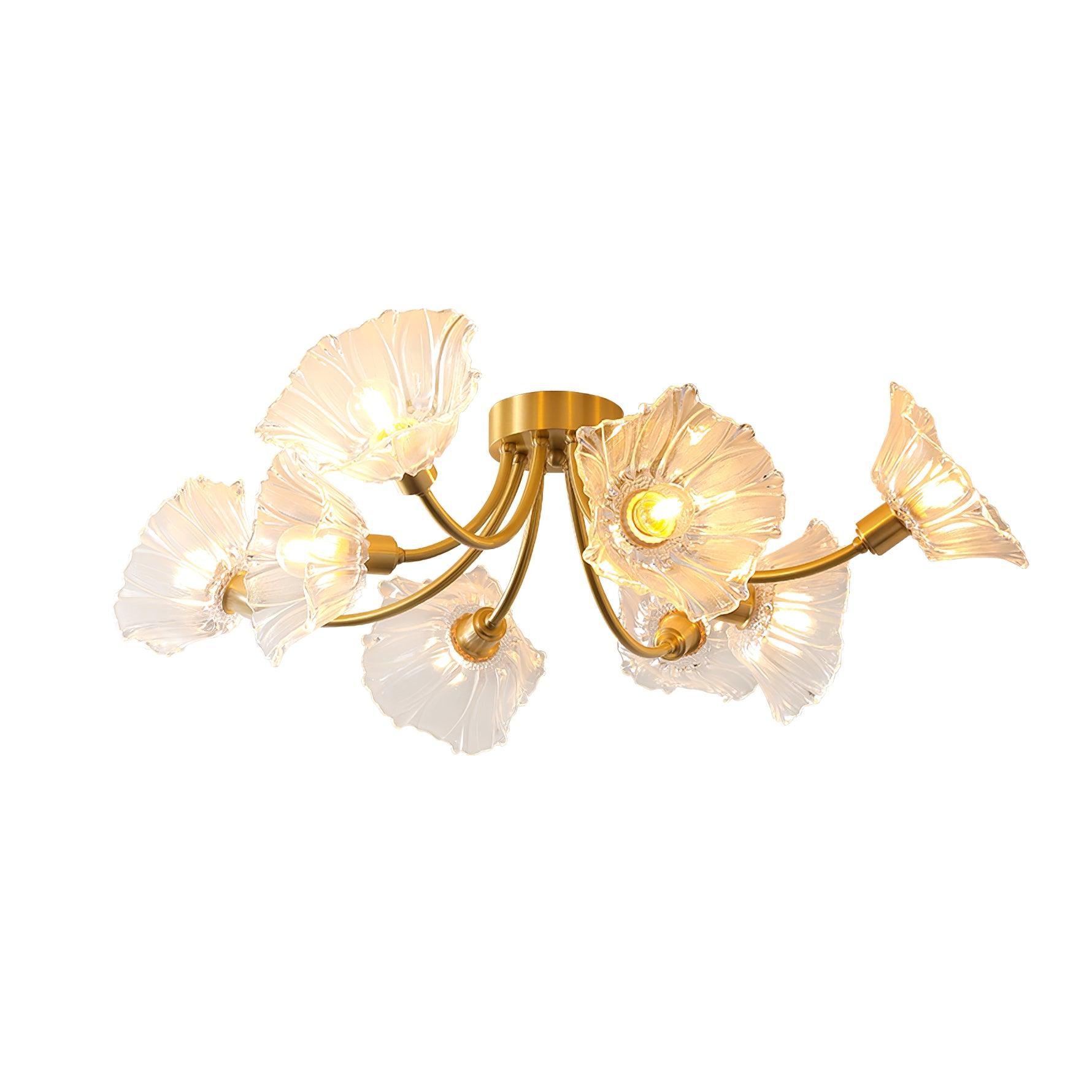 Elegant Kalin Flower Glass Ceiling Light - Modern Floral Chandelier for Dining Room, Bedroom & Living Room Decor - Perfect for Home Lighting & Interior Design