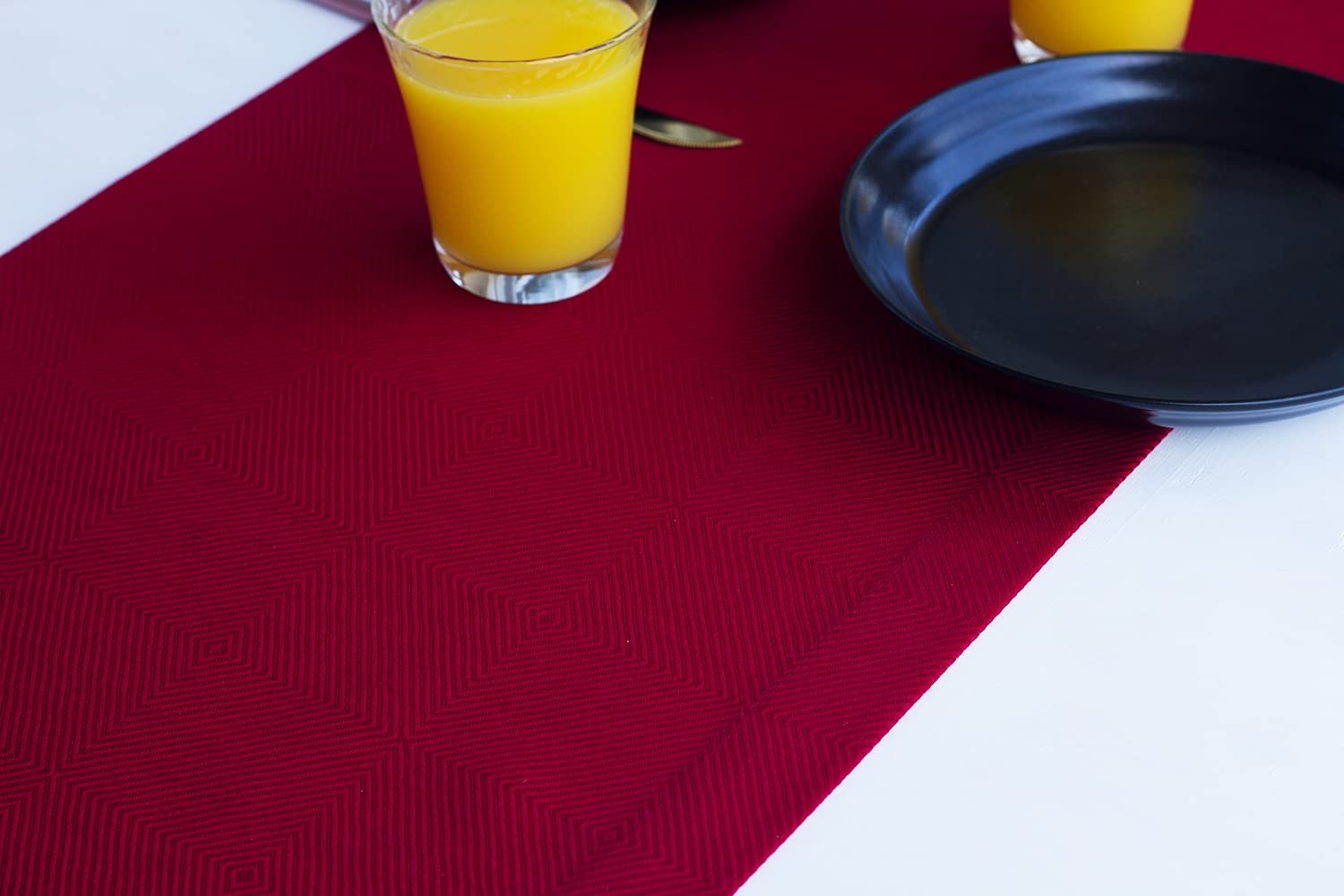 90 Inch Red Table Runner - Burgundy Waterproof Long Dresser Scarf for Outdoor Dining, Coffee & Nightstand Decor | Perfect for Dinner Parties, Weddings & Independence Day Celebrations