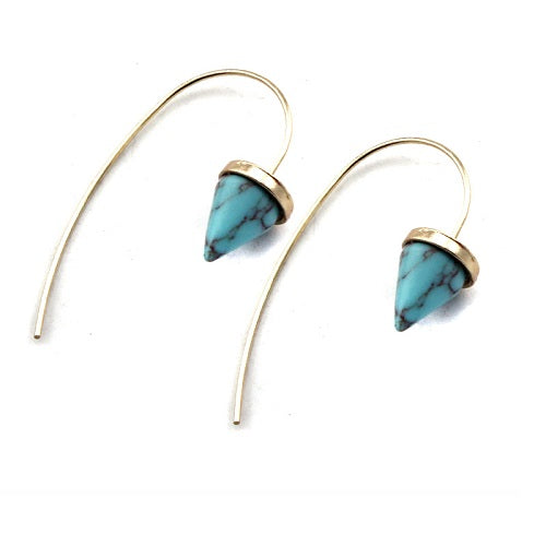 Turquoise French Hook Cone Earrings for Women – Elegant Dangle Earrings for Parties, Weddings & Special Occasions