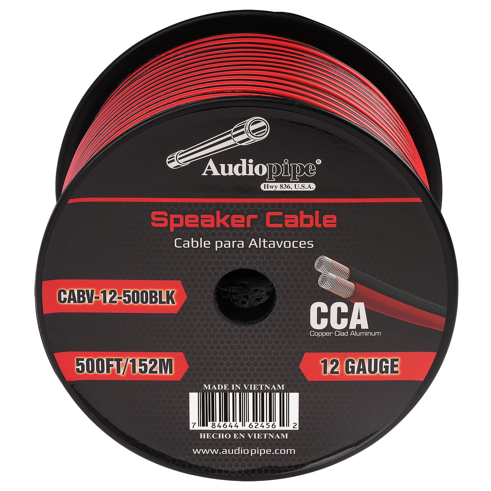 500FT 12AWG High-Quality Speaker Cable - Oxygen-Free Copper Wire for Home Theater, Studio & Outdoor Audio Systems (CABV 12 500BLK) - Perfect for Surround Sound, PA Systems & Professional Installations