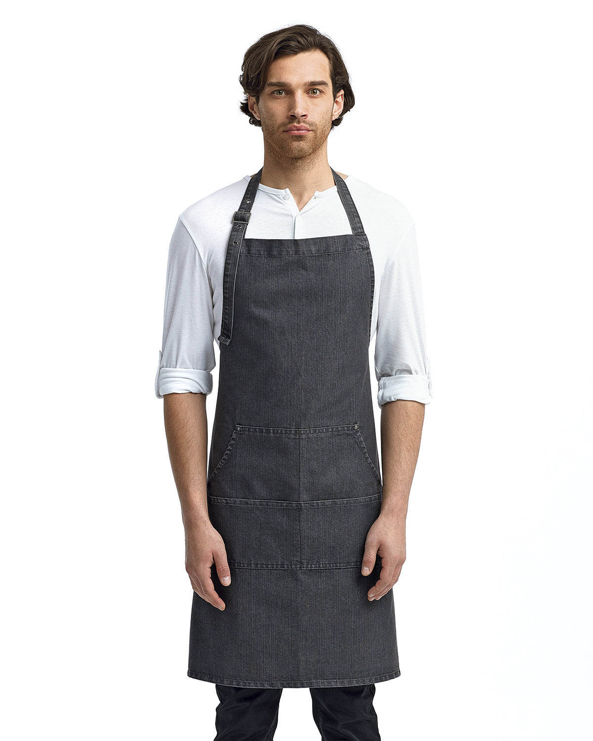Reprime RP126 Unisex Denim Bib Apron - Artisan Collection, Durable Stitch Design for Cooking, BBQ, Gardening & DIY Projects