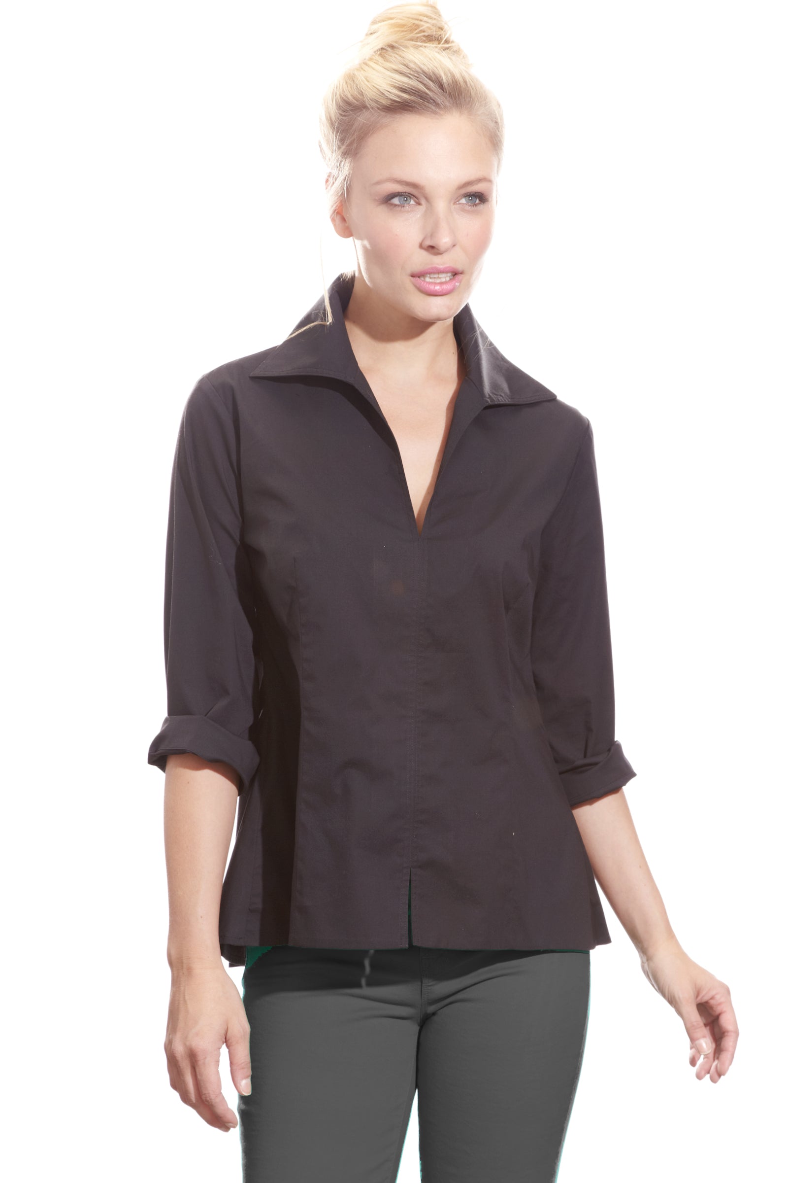 Stylish Black Swing Shirt for Women - Loose Fit Casual Tops for Everyday Wear & Layering