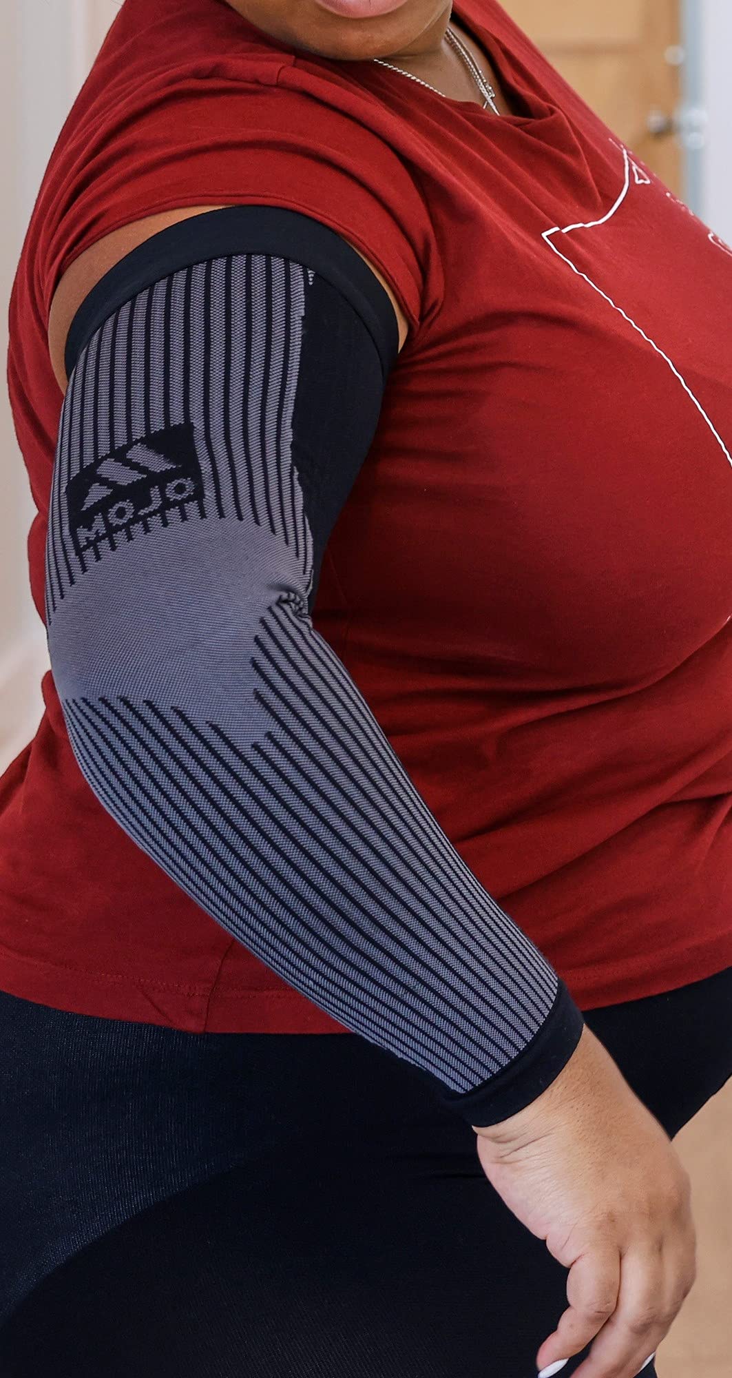 Mojo 20-30 mmHg Compression Socks for Women & Men - Firm Support Lymphedema Medical Arm Sleeve - Black (Ideal for Travel, Nursing, and Post-Surgery Recovery)