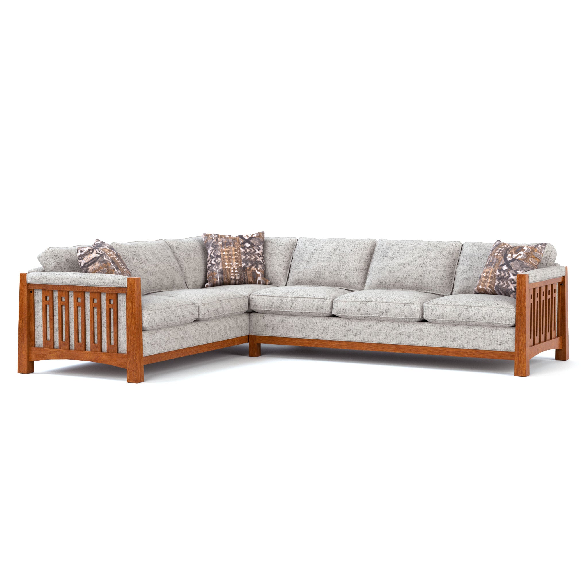 Highlands Sectional Sofa - Modern L-Shaped Couch with Reversible Chaise for Living Room, Family Room & Home Theater - Soft Fabric Upholstery & Sturdy Wood Frame