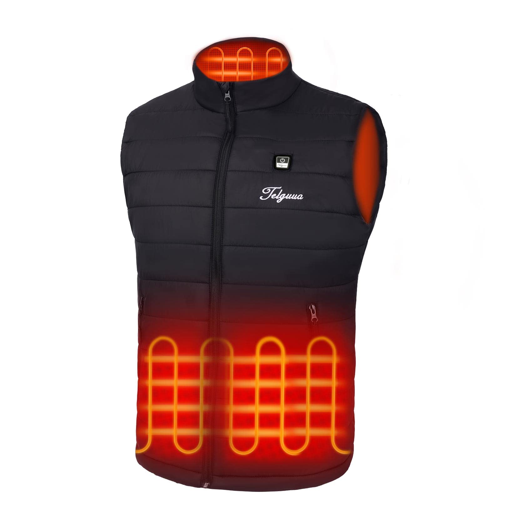 Telguua Men's Heated Vest with Rechargeable Battery Pack - Electric Heating Jacket for Cold Weather - Perfect for Outdoor Work, Hiking, and Winter Sports