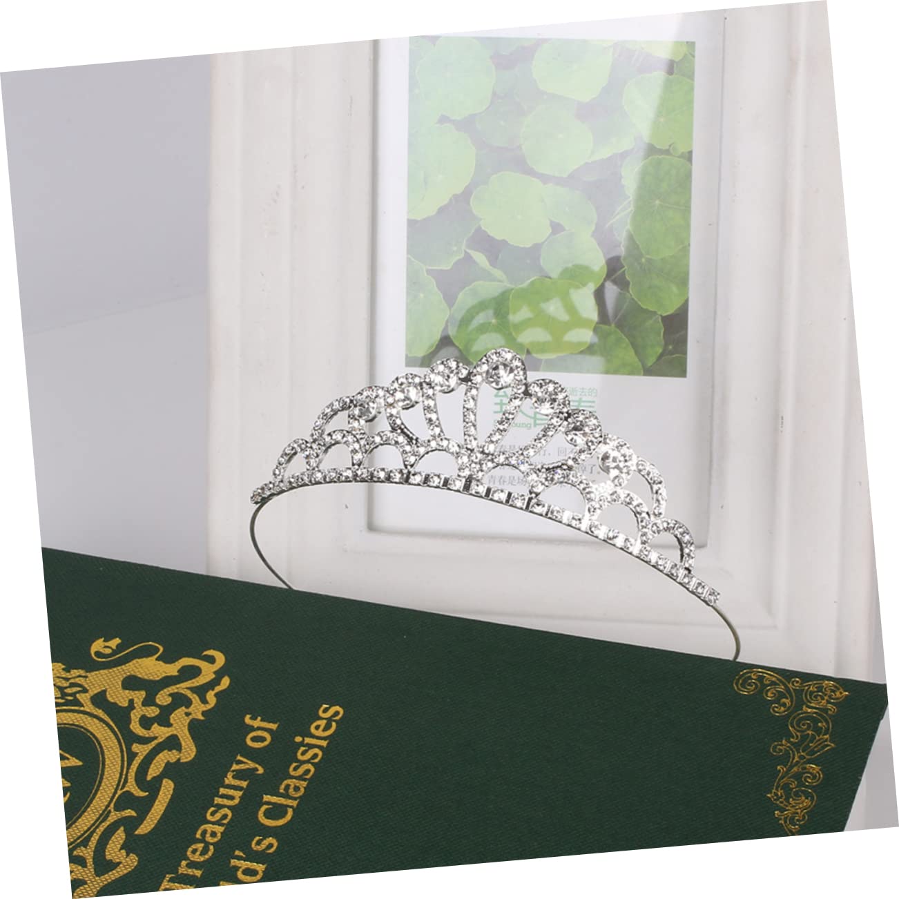 Beaupretty 3-Piece Kids Hair Crown Set - Princess Bridal Tiara with Peach Heart Design, Diamond Hair Jewelry & Headband for Girls (White) | Perfect for Weddings, Birthday Parties & Photo Shoots