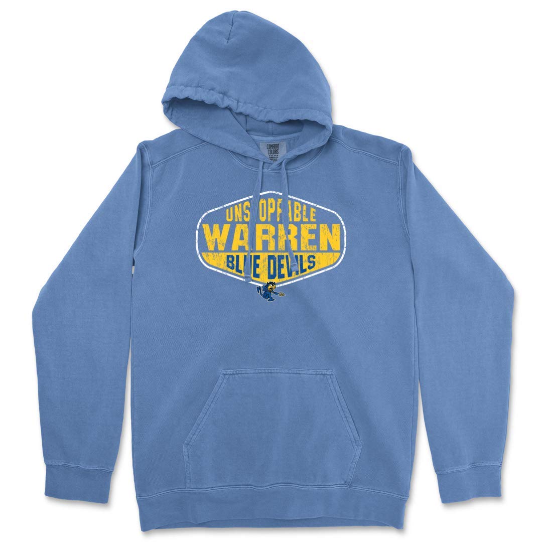Warren Blue Devils Unstoppable Ringspun Cotton Hooded Sweatshirt - Comfortable Pullover Hoodie for School Spirit, Game Day & Casual Wear
