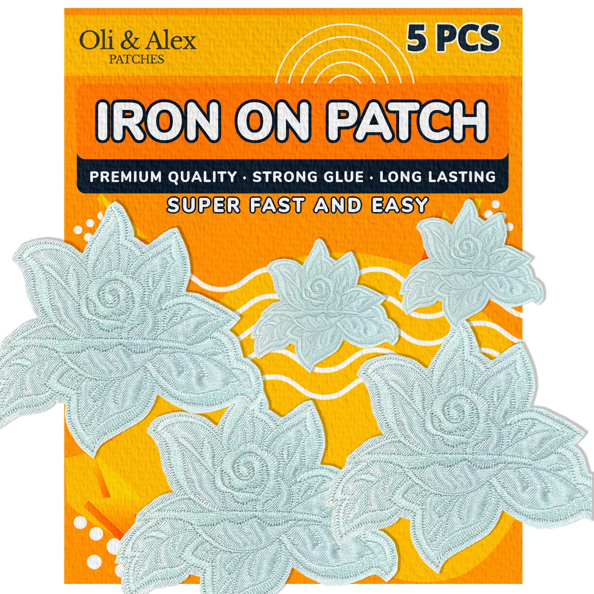 Custom Iron On Flower Patches for Clothes - DIY Embroidered Floral Appliques for Jackets, Jeans & Bags - Perfect for Denim, Backpacks & DIY Crafts