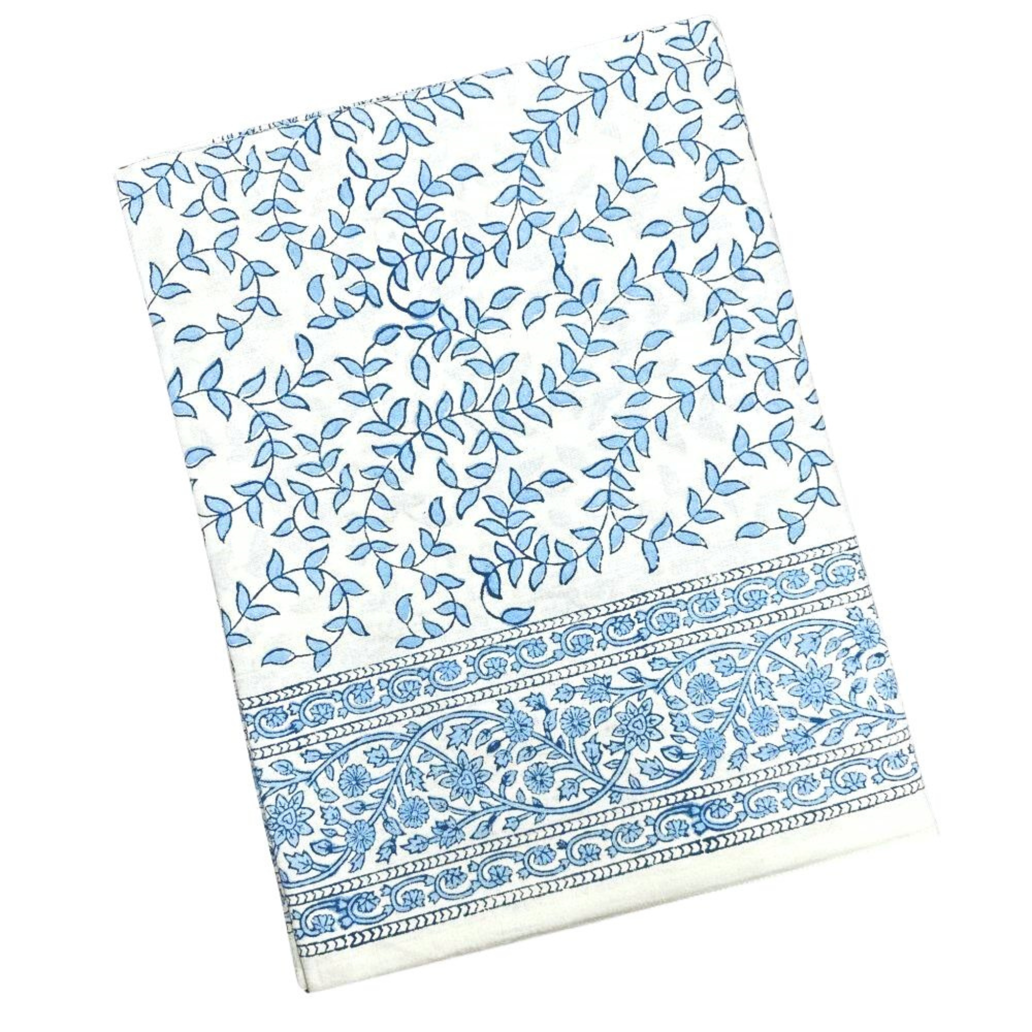 Premium Blue Leaves Printed Tablecloth - Waterproof & Stain-Resistant Polyester Fabric for Dining, Kitchen, Party, and Outdoor Picnic Use