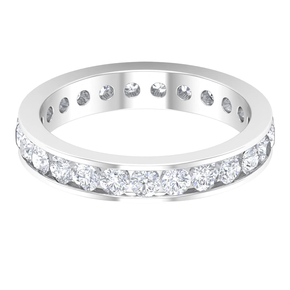 1.50 CT Moissanite Full Eternity Gold Ring for Women - 14K Solid Gold Channel Set Wedding Band, Anniversary Jewelry Gift - Perfect for Bridal, Engagement & Special Occasions
