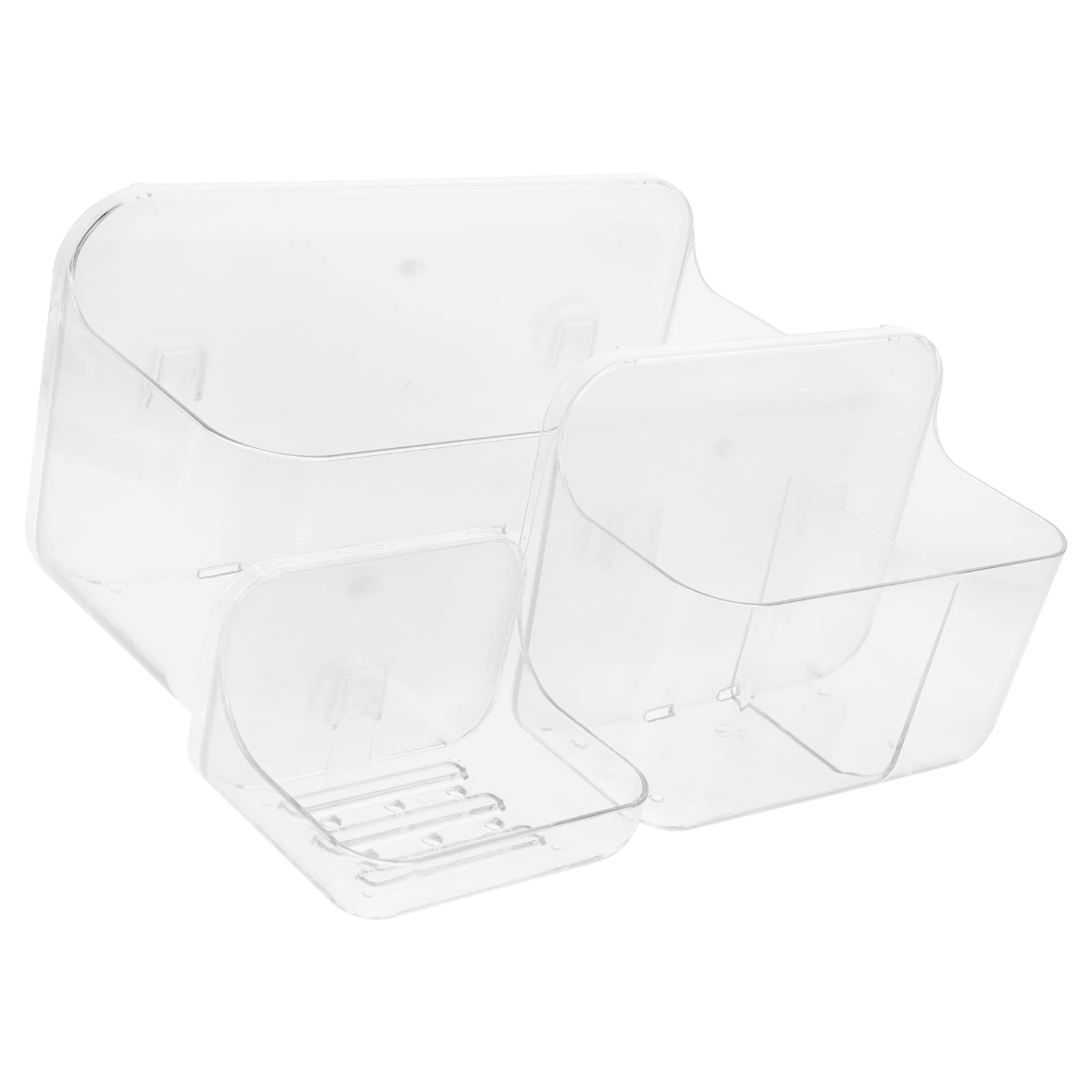 PATKAW Plastic Wall Mount Organizer - 6 Pack Hanging Storage Bins for Kitchen, Bathroom, Office & Bedroom | Space Saving Shelves for Cabinets, Doors & Walls | Perfect for Organizing Toiletries, Crafts & Supplies