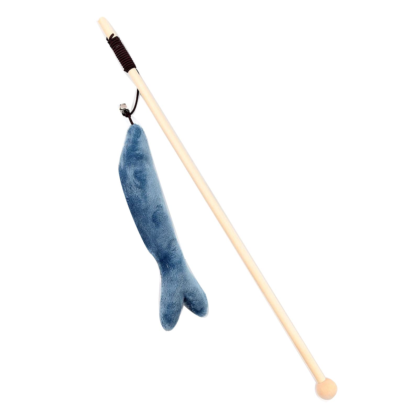 Interactive Cat Toy with Cartoon Whale Design - Blue Fishing Rod Wand for Kitten Training & Play | Perfect for Indoor Playtime & Bonding with Your Pet