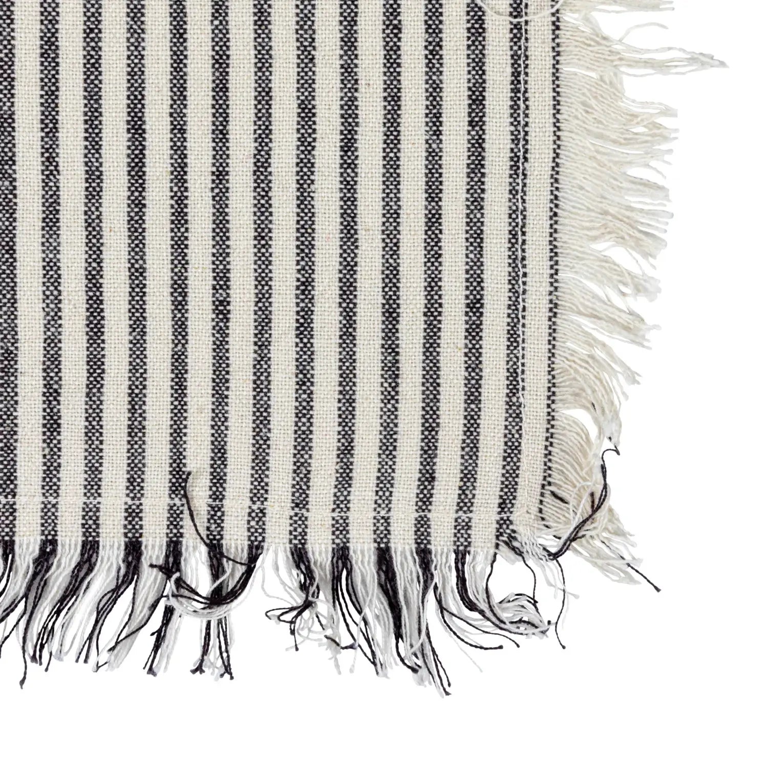 Farmhouse Striped Dish Towels with Fringe - Set of 2 Cotton Kitchen Towels for Drying Dishes, Hand Towels for Farmhouse Decor, Rustic Kitchen Accessories