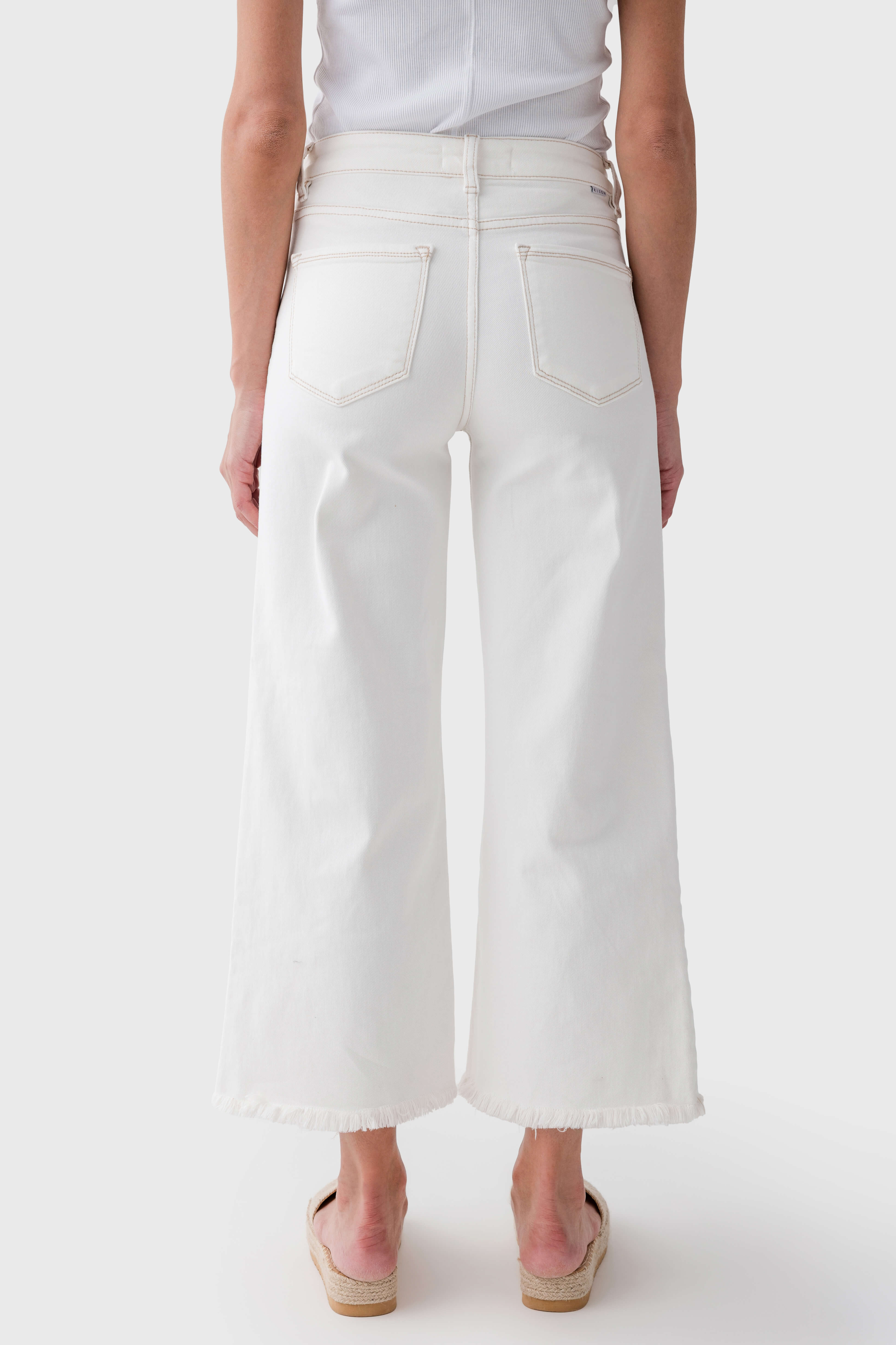 Risen Marlo Wide Leg Crop Jeans for Women - High Waist Distressed Denim Pants - Casual & Trendy Outfit for Streetwear, Date Night, and Everyday Wear