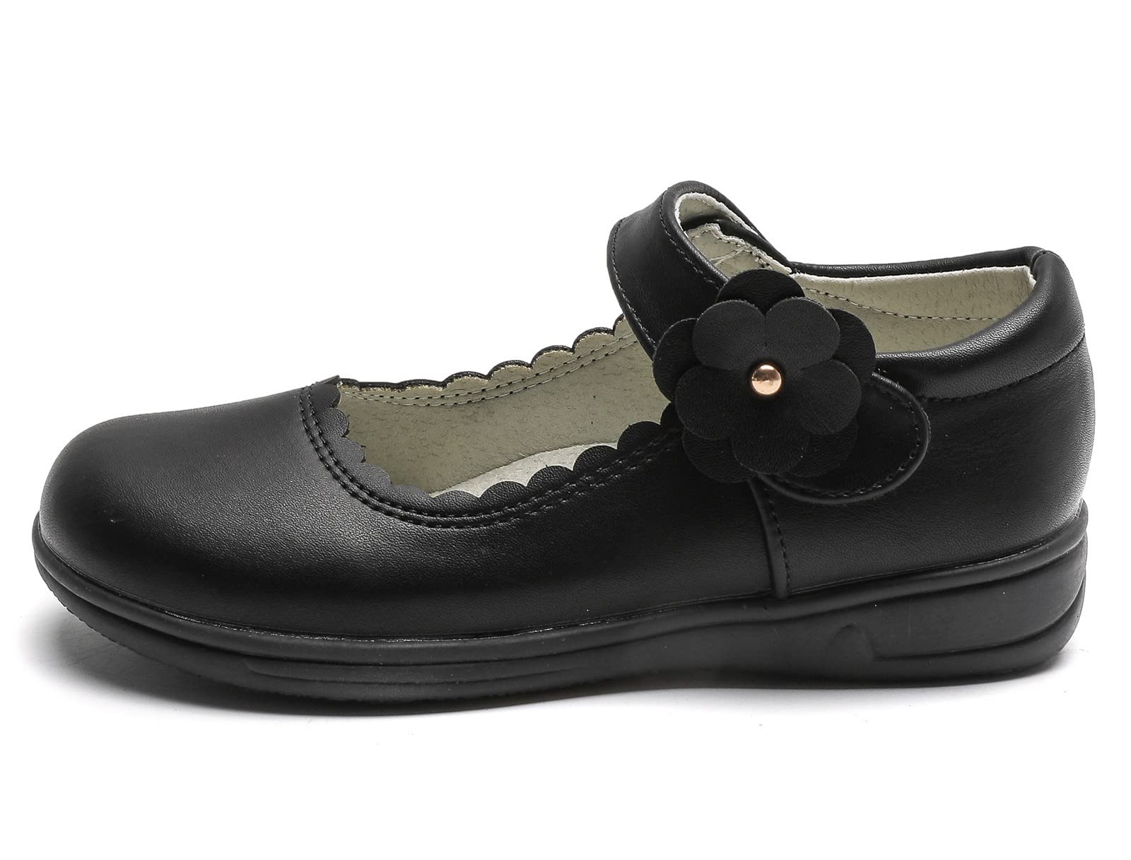 KKDOM Girls Mary Jane School Shoes - Comfortable Flats for Toddler/Kids - Perfect for Uniform & Dress Up