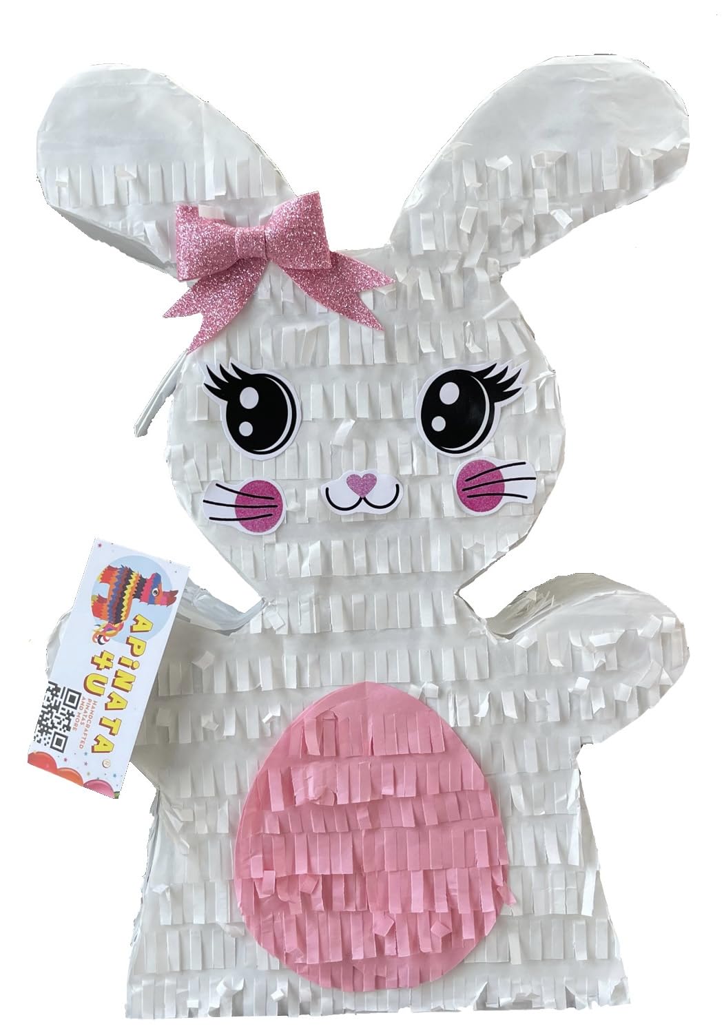Handmade Custom White Easter Bunny Pinata - Easter Party Decorations, Birthday Party Supplies, Rabbit Pinata for Kids & Adults - Perfect for Easter Celebrations, Birthday Parties & Themed Events