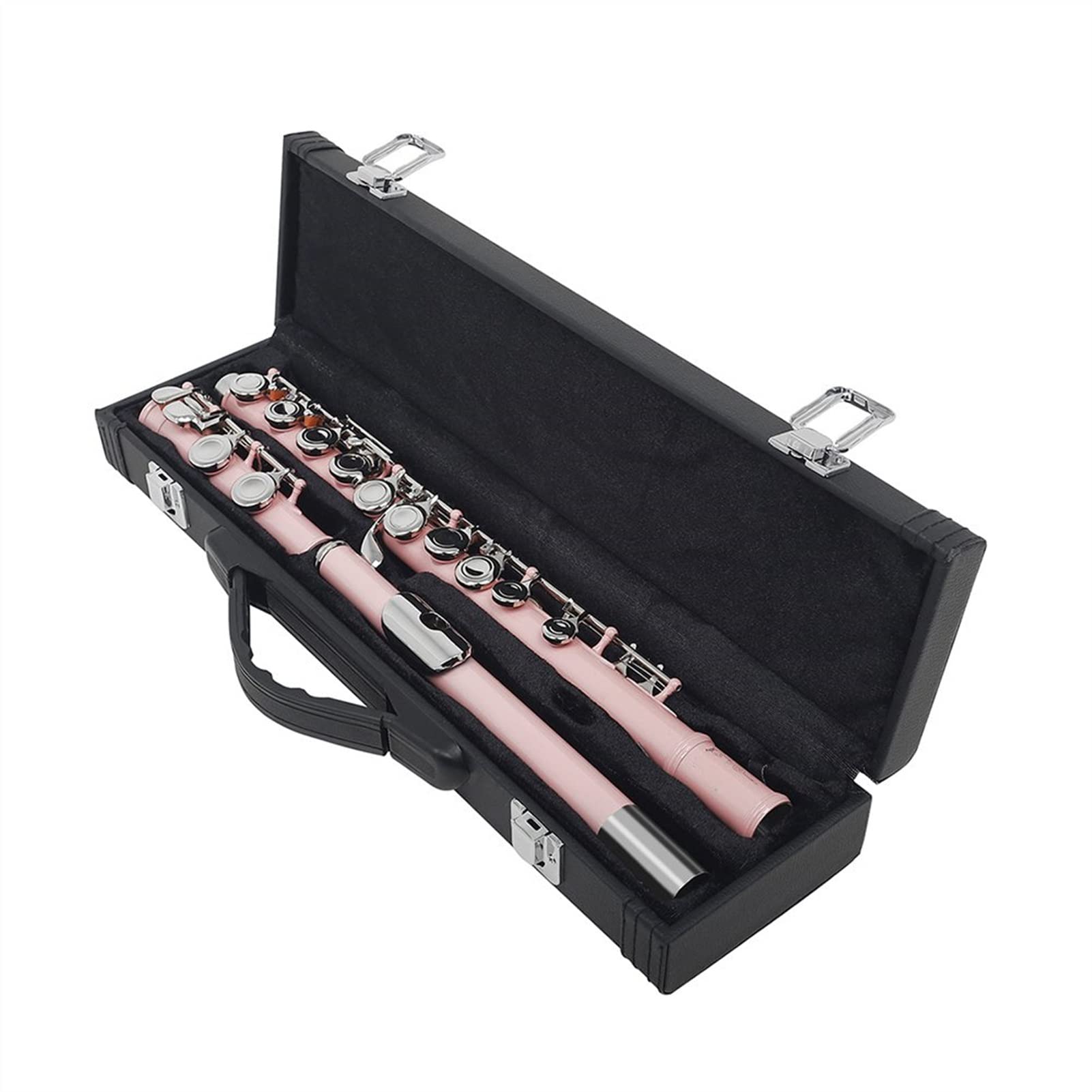 16-Hole C Key Rose Gold Cupronickel Flute with Leather Case - Professional Closed Hole Transverse Flute Instrument for Beginners & Students - Perfect for School Bands, Music Lessons & Home Practice
