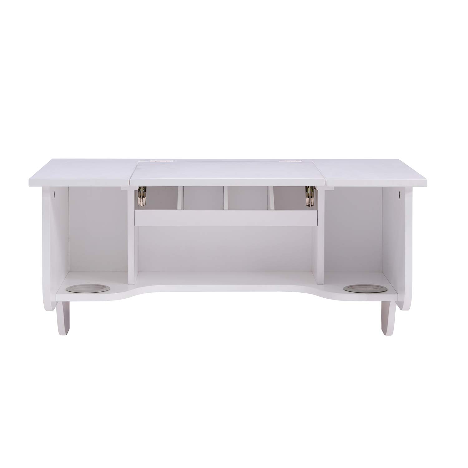 SEI Furniture White Wall Mount Ledge with Vanity Mirror - Transitional Style Shelf for Bathroom, Bedroom & Entryway Decor