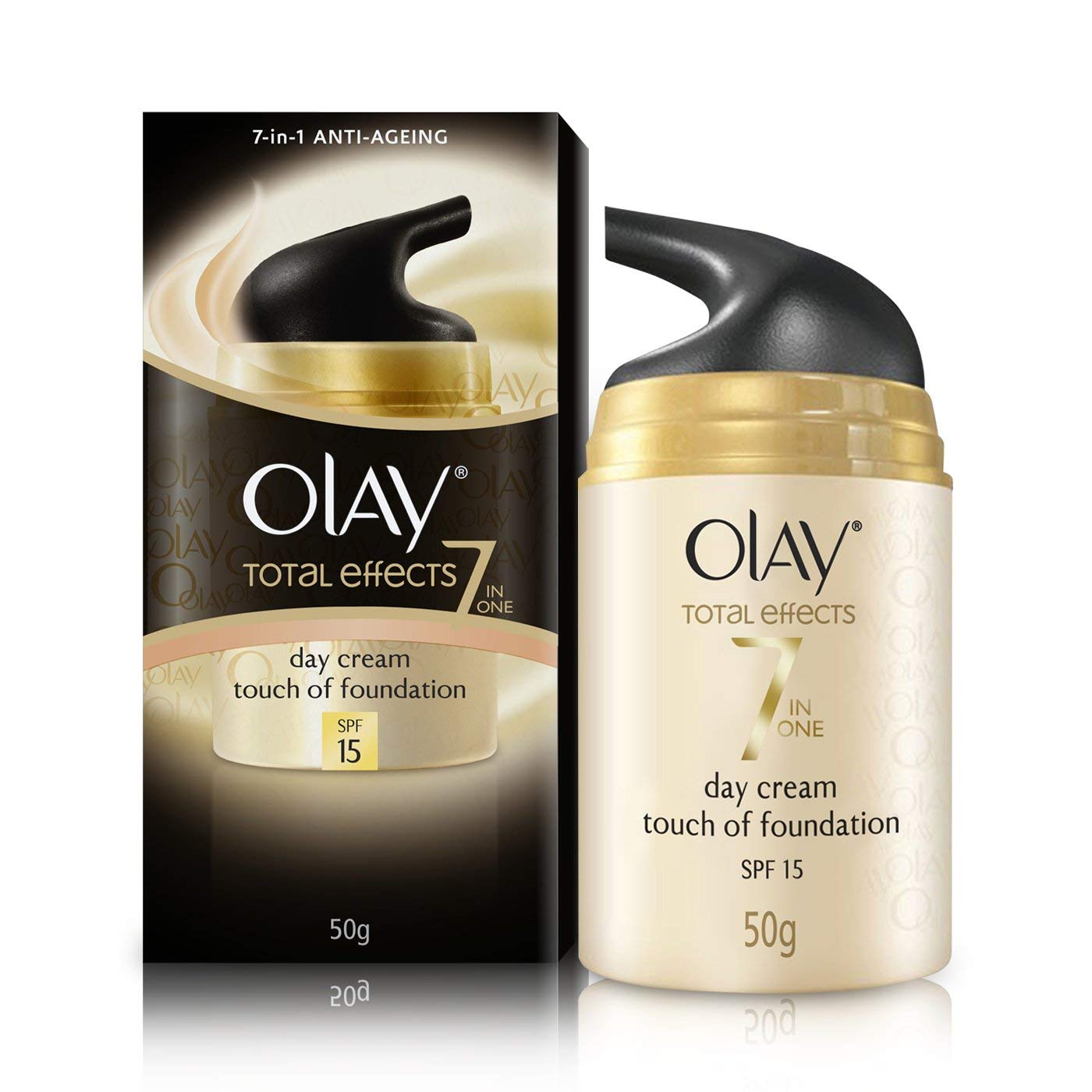Olay Total Effects Anti-Aging Moisturizing Cream with Niacinamide & Green Tea Extract | Fights Wrinkles, Dark Spots & 5 Other Signs of Aging | For Normal, Oily, Dry & Combination Skin | 50g SPF 15 BB Cream | Perfect for Daily Skincare Routine & Sun Protection