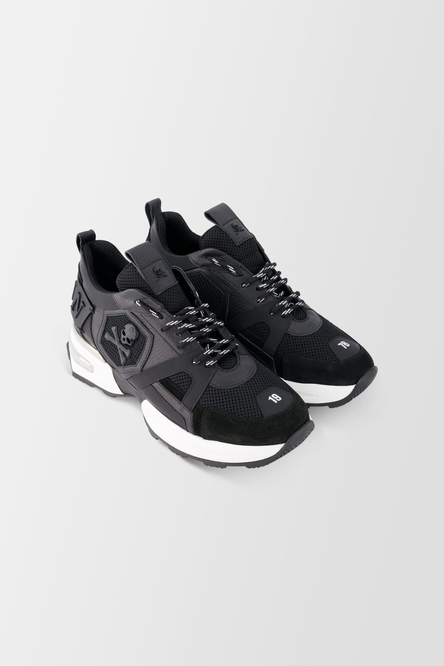 Philipp Plein Black Supercharged Sneakers for Men - Stylish High-Performance Running Shoes for Gym, Workout & Casual Wear