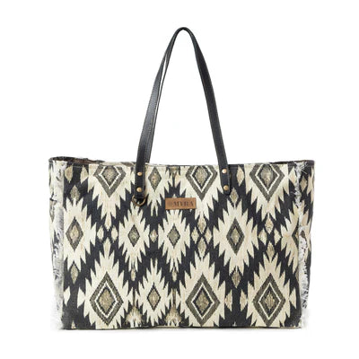 Tribal Spirit Adventure Weekender Bag - Black & White Durable Travel Duffel for Gym, Camping & Weekend Getaways