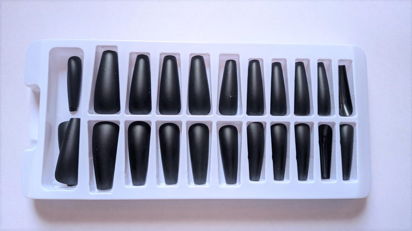 Black Fake Nails for Women & Girls - Long Lasting Press on Nails with Glue - Perfect for Parties, Weddings, and Daily Wear