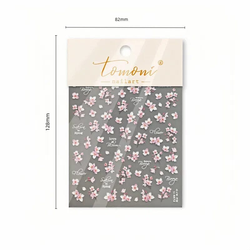 Spring Flowers Blooming Sakura Nail Stickers - Cherry Blossom Nail Art Decals for DIY Manicure | Perfect for Spring Parties, Weddings & Nail Salon Designs