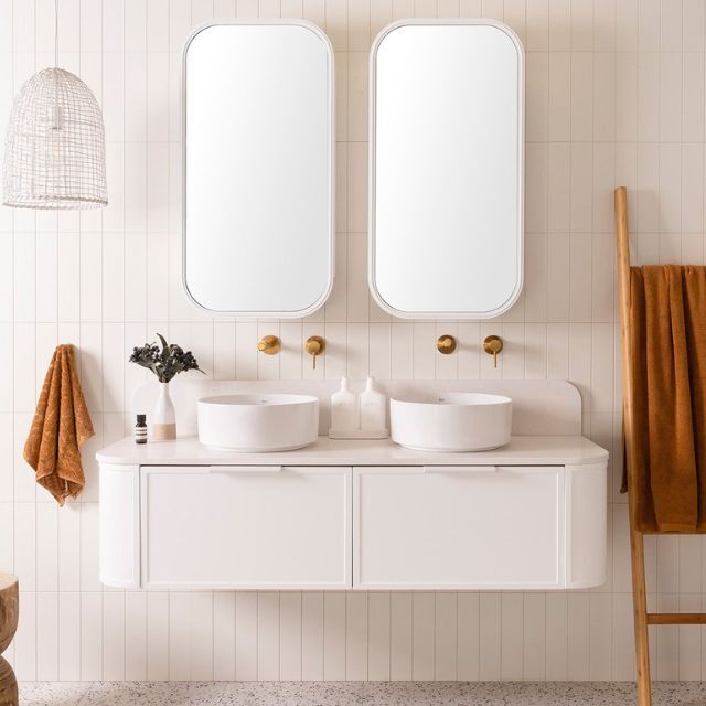 ADP Flo Wall Mounted Bathroom Vanity - Modern Floating Vanity with Sink for Small Space Bathroom Remodel