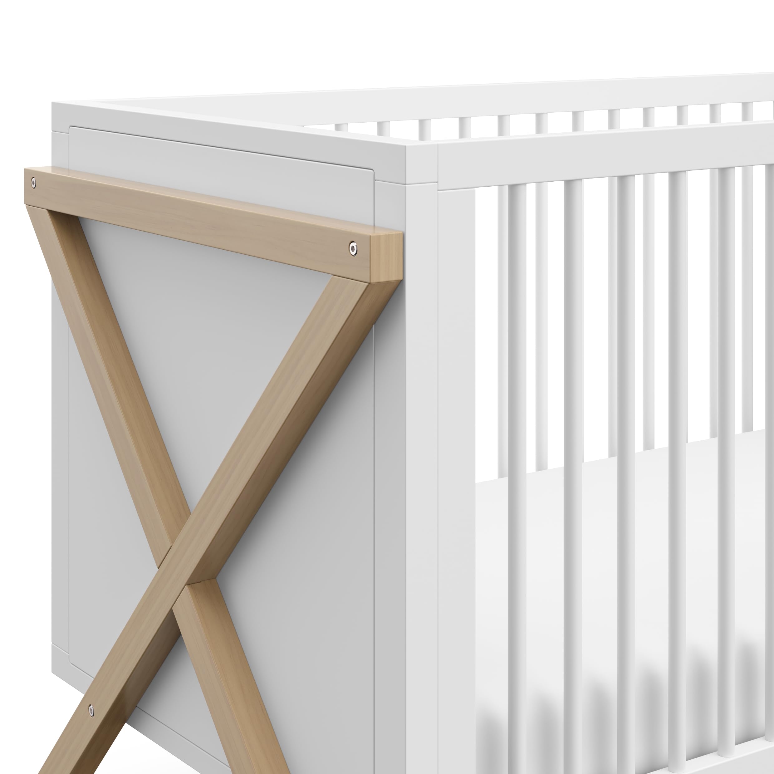 Storkcraft Equinox 3-in-1 Convertible Crib (Driftwood) - Converts to Toddler Bed & Daybed, 3-Position Adjustable Mattress Support, Modern Two-Tone Nursery Crib for Baby & Kids Bedroom | Safe & Stylish Infant Sleep Solution for Modern Homes