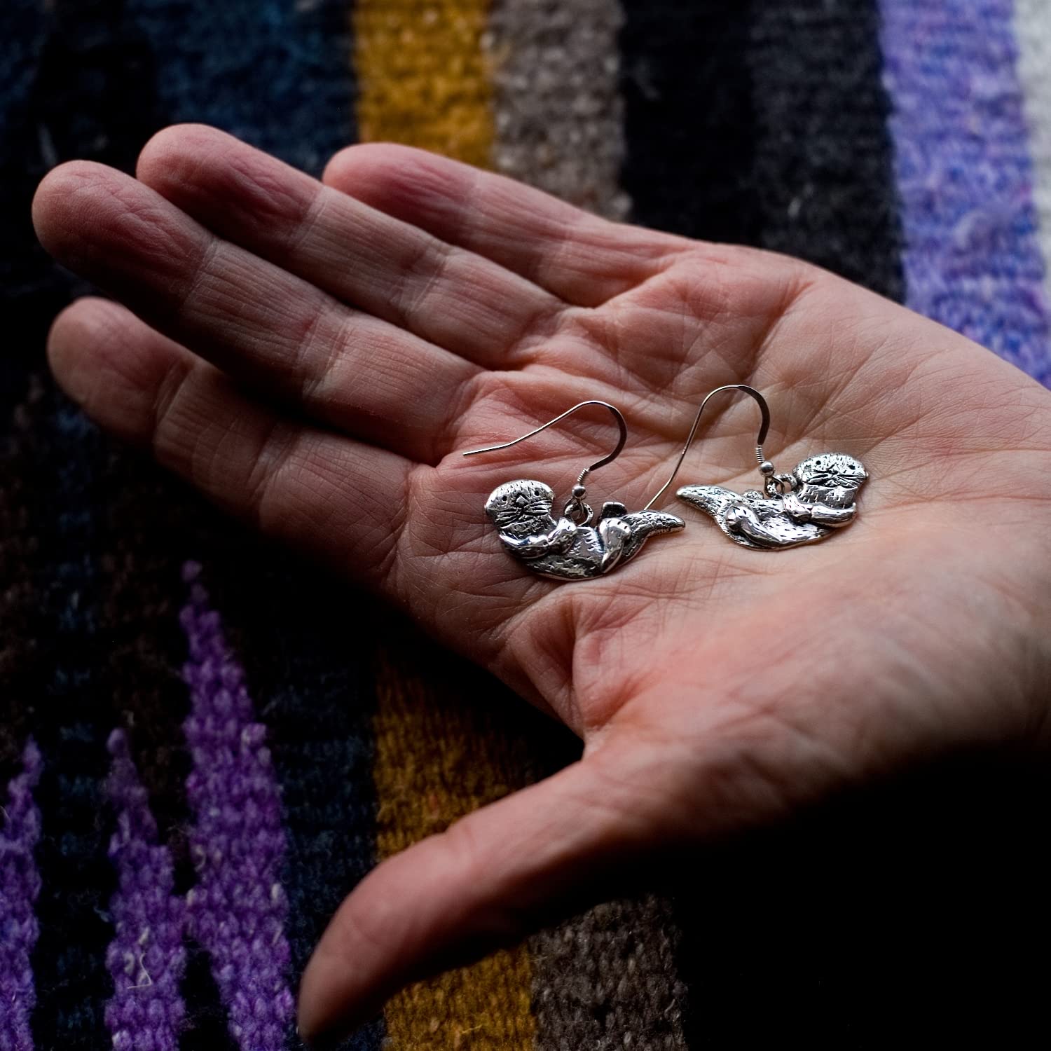Sterling Silver Otter Earrings for Women - Handmade Dainty Animal Jewelry Gift - Perfect for Everyday Wear, Beach Outings & Nature Lovers