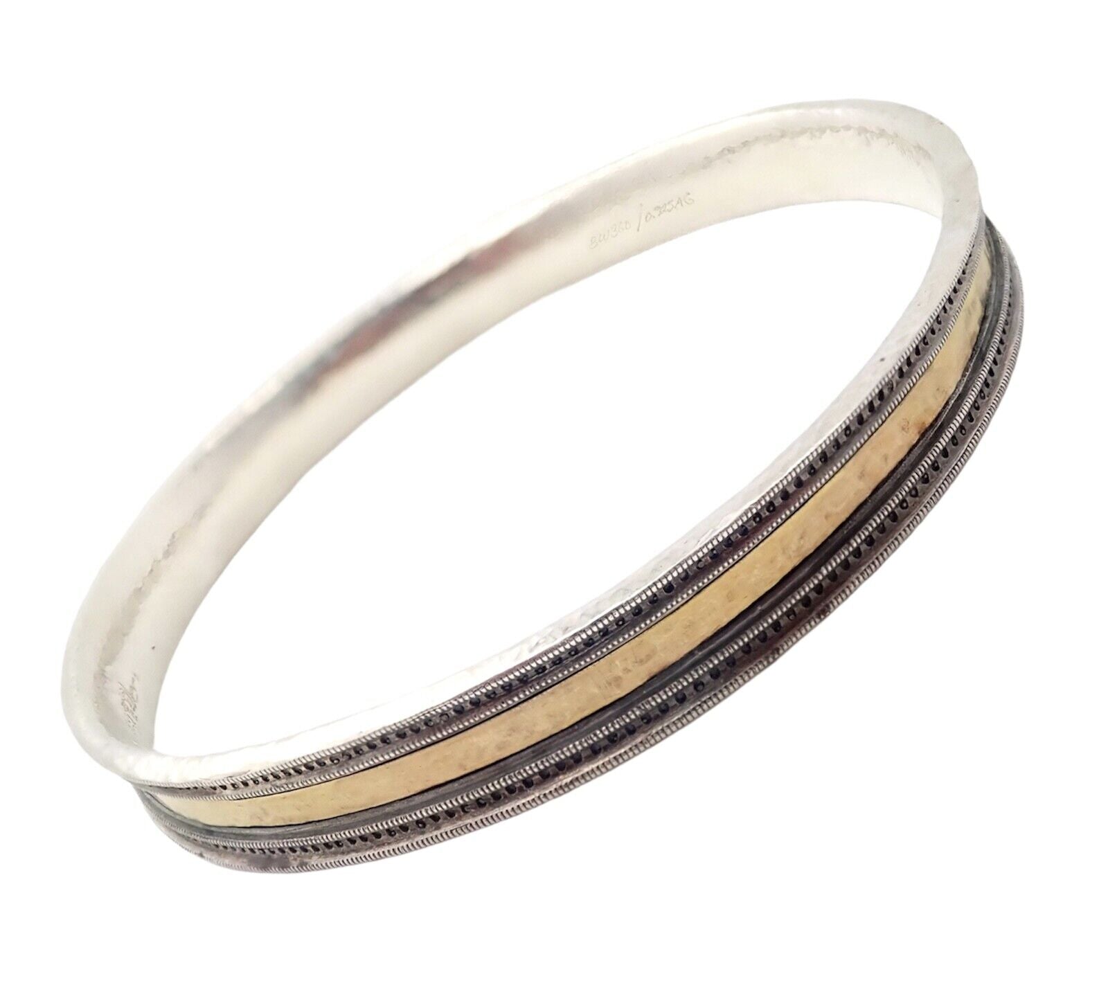 Authentic Gurhan 24K Yellow Gold & Sterling Silver Bangle Bracelet for Women - Luxury Jewelry Gift for Anniversary, Birthday & Special Occasions