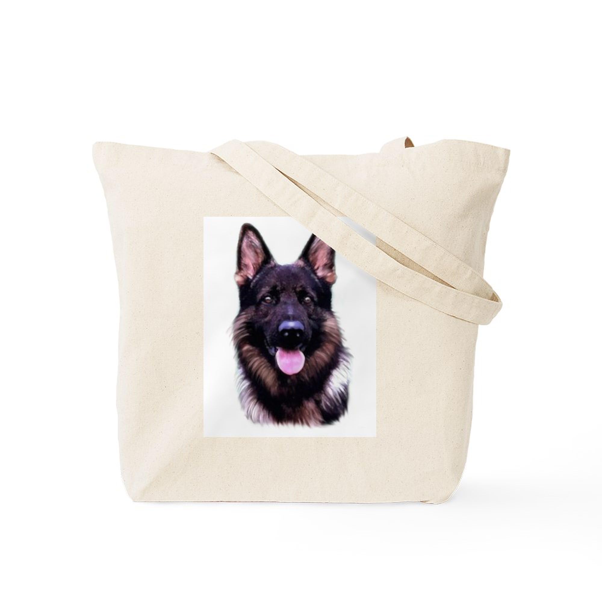 German Shepherd Tote Bag - Natural Canvas Reusable Shopping Bag for Groceries, Beach & Everyday Use | Eco-Friendly Cotton Tote with Dog Lover Design