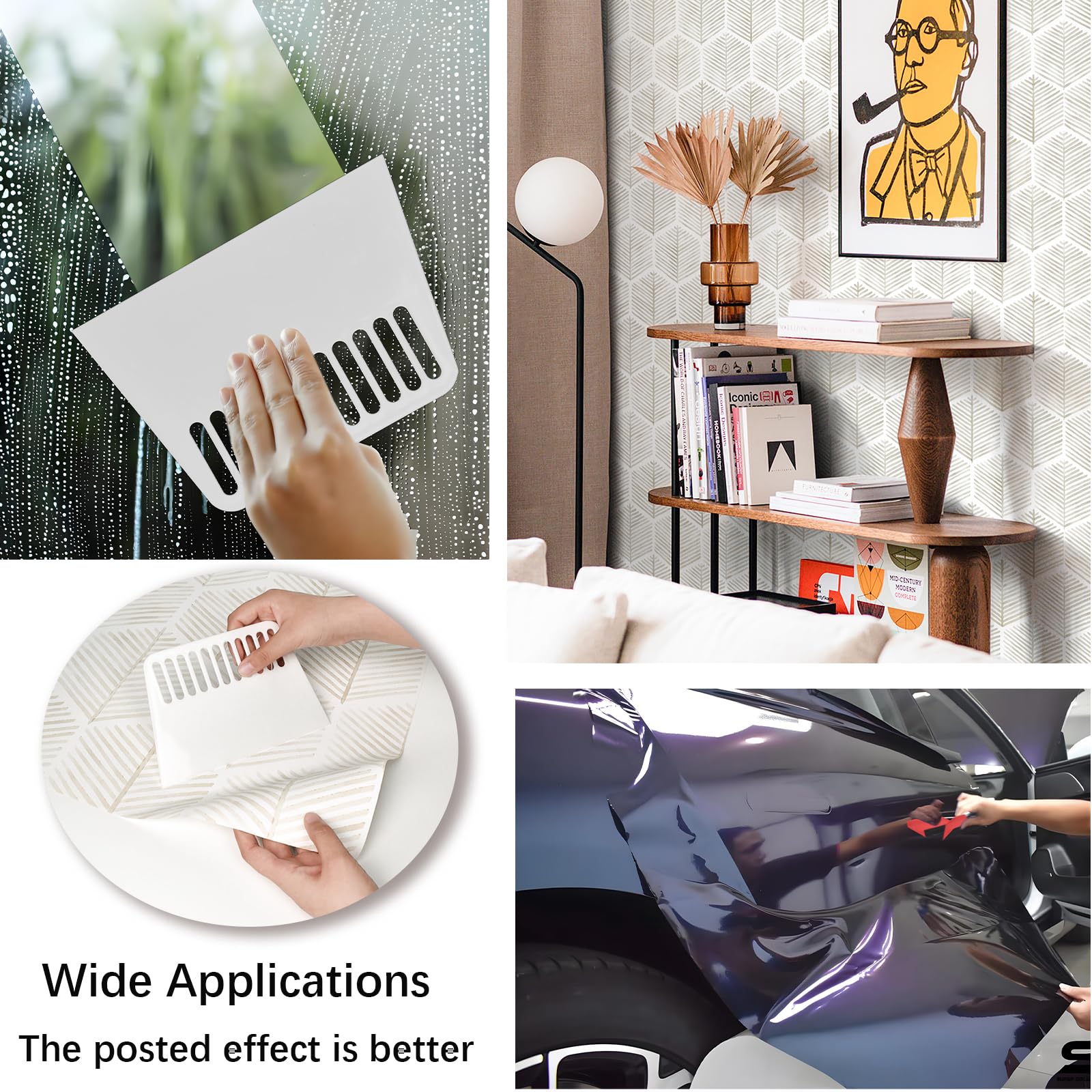 MelunMer Peel and Stick Wallpaper Smoothing Tool Kit - Self Adhesive Contact Paper Application Tools for Removable Wallpaper, Vinyl Backsplash & Window Film - Perfect for Home Decor, Kitchen Backsplash & DIY Projects