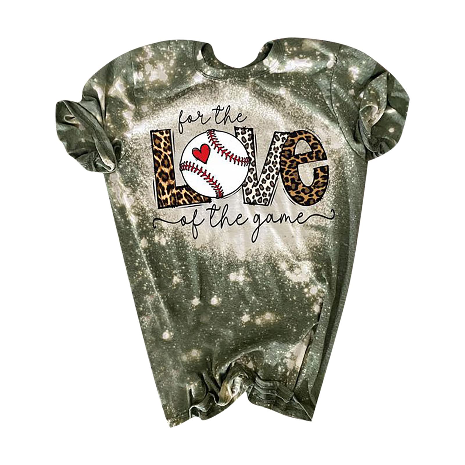 Women's Tie Dye Baseball Mom T-Shirt - Soft Cotton Short Sleeve Bleached Tee with Distressed Letter Print - Perfect for Softball Games, Mother's Day & Casual Wear