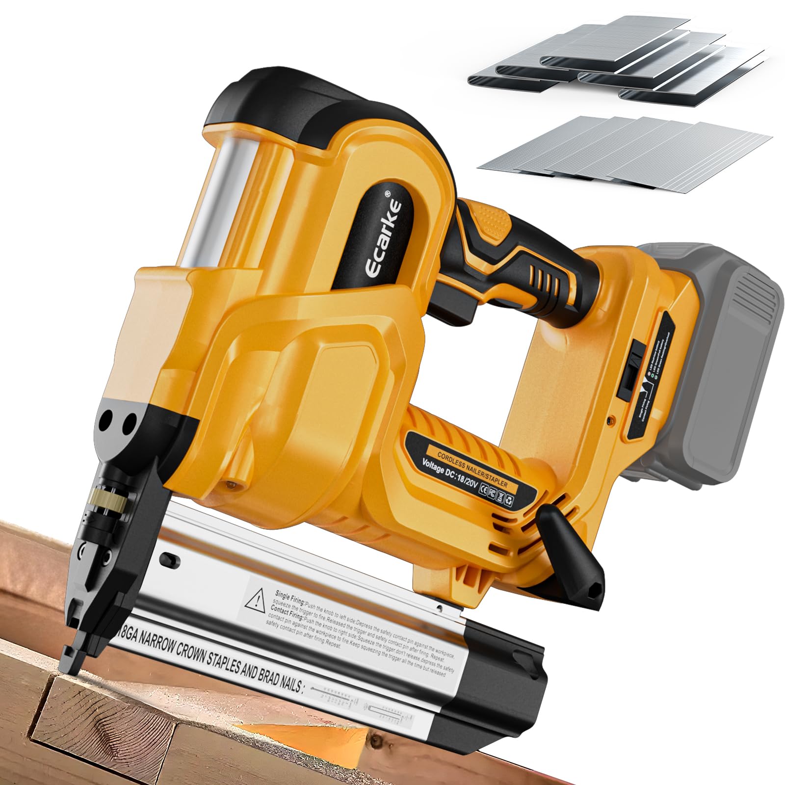 DeWalt 18V Cordless Brad Nailer and Stapler - 2 in 1 18GA Electric Nail Gun/Staple Gun with Battery Power for Woodworking, Trim Installation, Home DIY Projects - Perfect for Crown Molding, Baseboards, and Furniture Making (Tool Only)